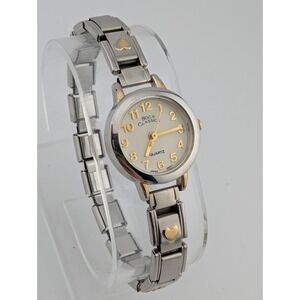 Boca Classics Watch Women 22mm Case Silver Stretch‎ Band- New Battery